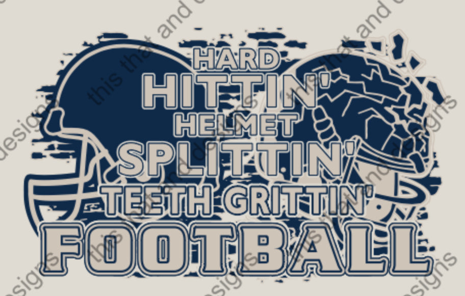 Hard Hitting Helmet Spilting Teeth Grittin Football