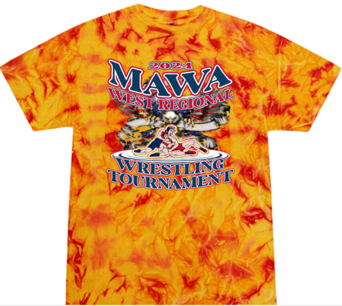 Fire tie dye with Mawa logo