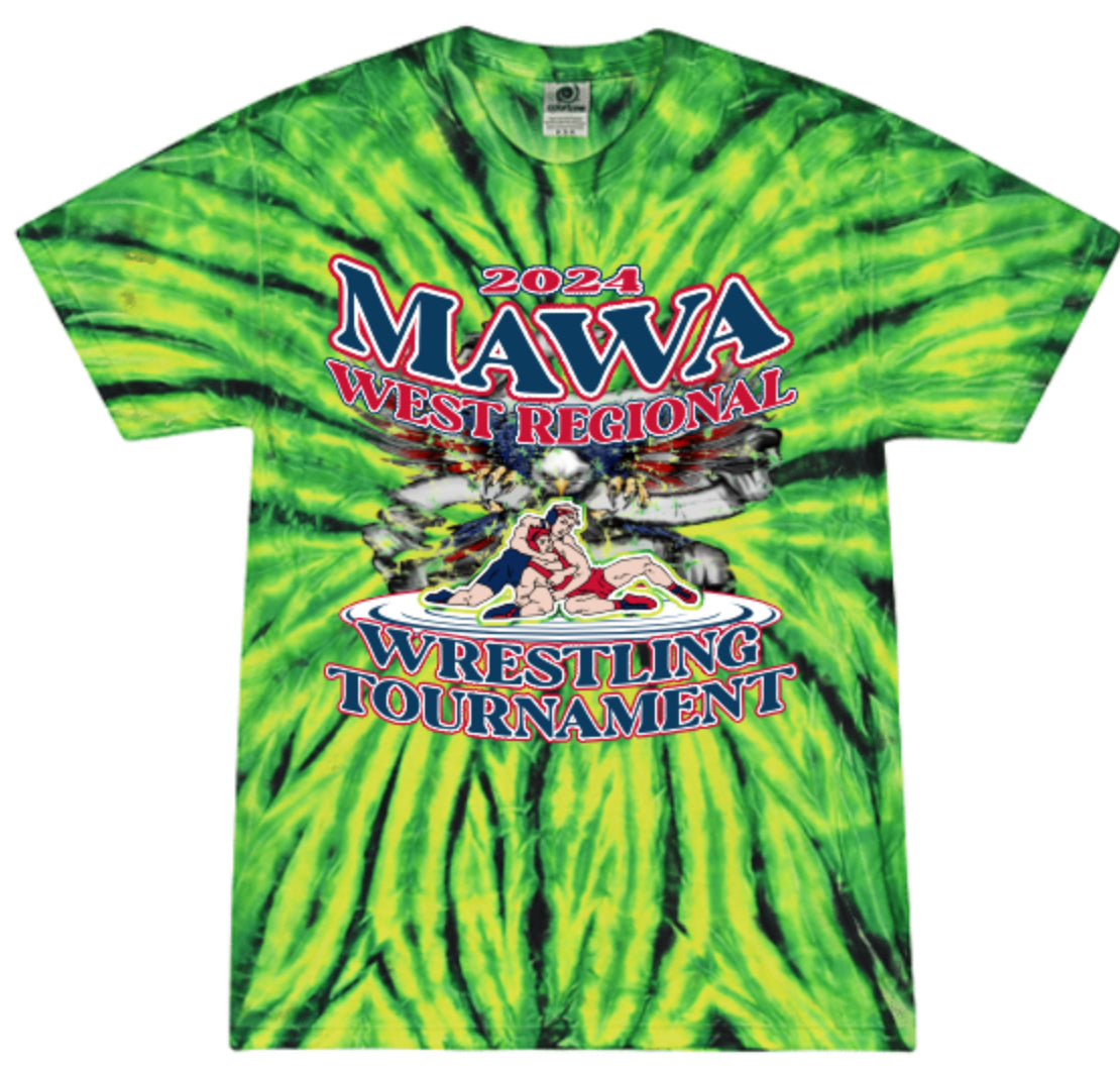 Spider green tie dye with Mawa logo