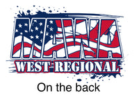 Load image into Gallery viewer, Spiral blue and purple tie dye with Mawa logo
