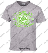 Load image into Gallery viewer, Irish dancing give a girl the right shoes and she can conquer the world
