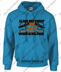 Load image into Gallery viewer, hoodie wrestling blood and sweat equals victory
