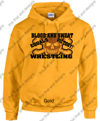 Load image into Gallery viewer, hoodie wrestling blood and sweat equals victory
