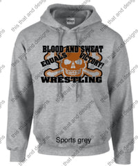 Load image into Gallery viewer, hoodie wrestling blood and sweat equals victory
