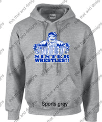 Load image into Gallery viewer, wrestling hoodie I have no life my sister wrestles
