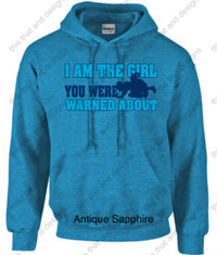 Load image into Gallery viewer, wrestling hoodie I am the girl you were warned about
