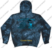 Load image into Gallery viewer, wrestling hoodie touch me and your first wrestling lesson will be from a girl
