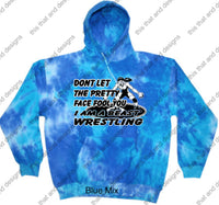 Load image into Gallery viewer, wrestling hoodie don&#39;t let the pretty face fool you
