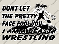 Load image into Gallery viewer, wrestling hoodie don&#39;t let the pretty face fool you
