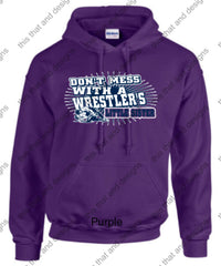 Load image into Gallery viewer, wrestling hoodie don&#39;t mess with a wrestlers little sister
