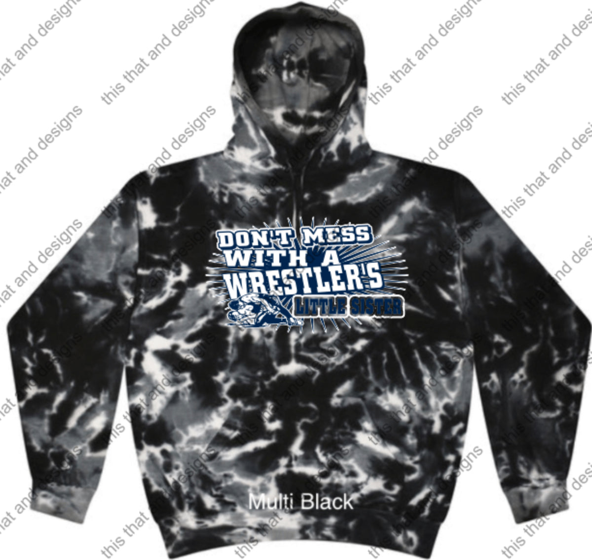 wrestling hoodie don't mess with a wrestlers little sister