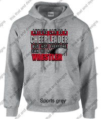 Load image into Gallery viewer, wrestling hoodie anyone can be a cheerleader
