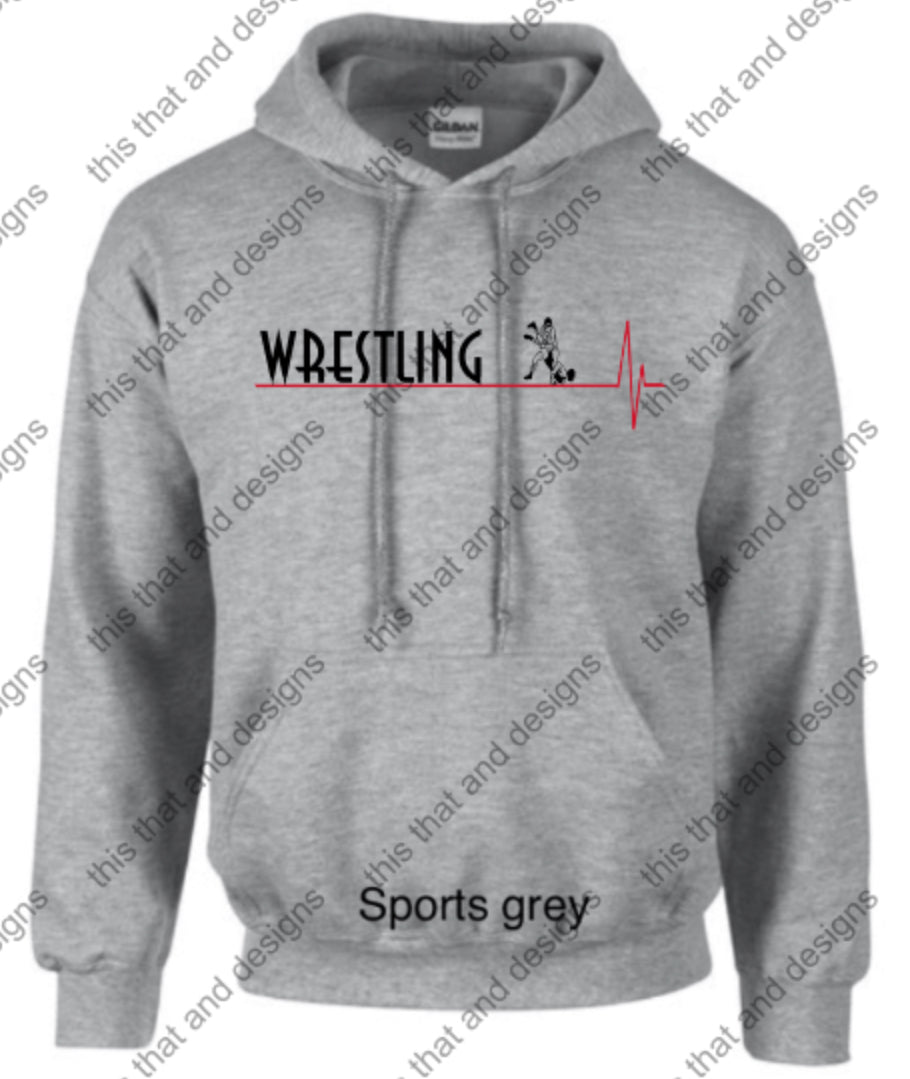 wrestling hoodie heartbeat