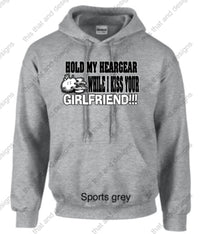 Load image into Gallery viewer, wrestling hoodie hold my head gear while I kiss your girlfriend
