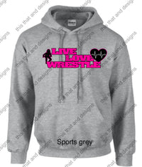 Load image into Gallery viewer, wrestling hoodie live love wrestle
