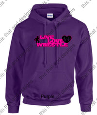 Load image into Gallery viewer, wrestling hoodie live love wrestle

