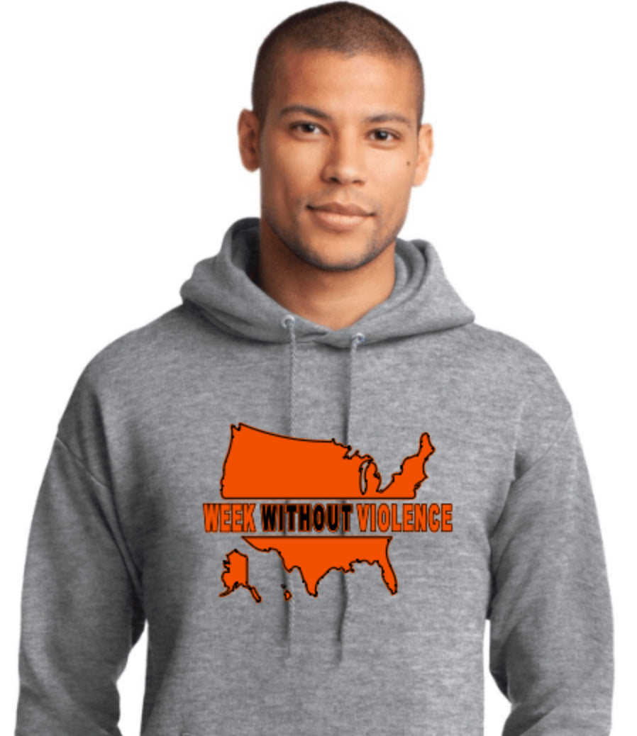 pull over hoodie Week Without Violence