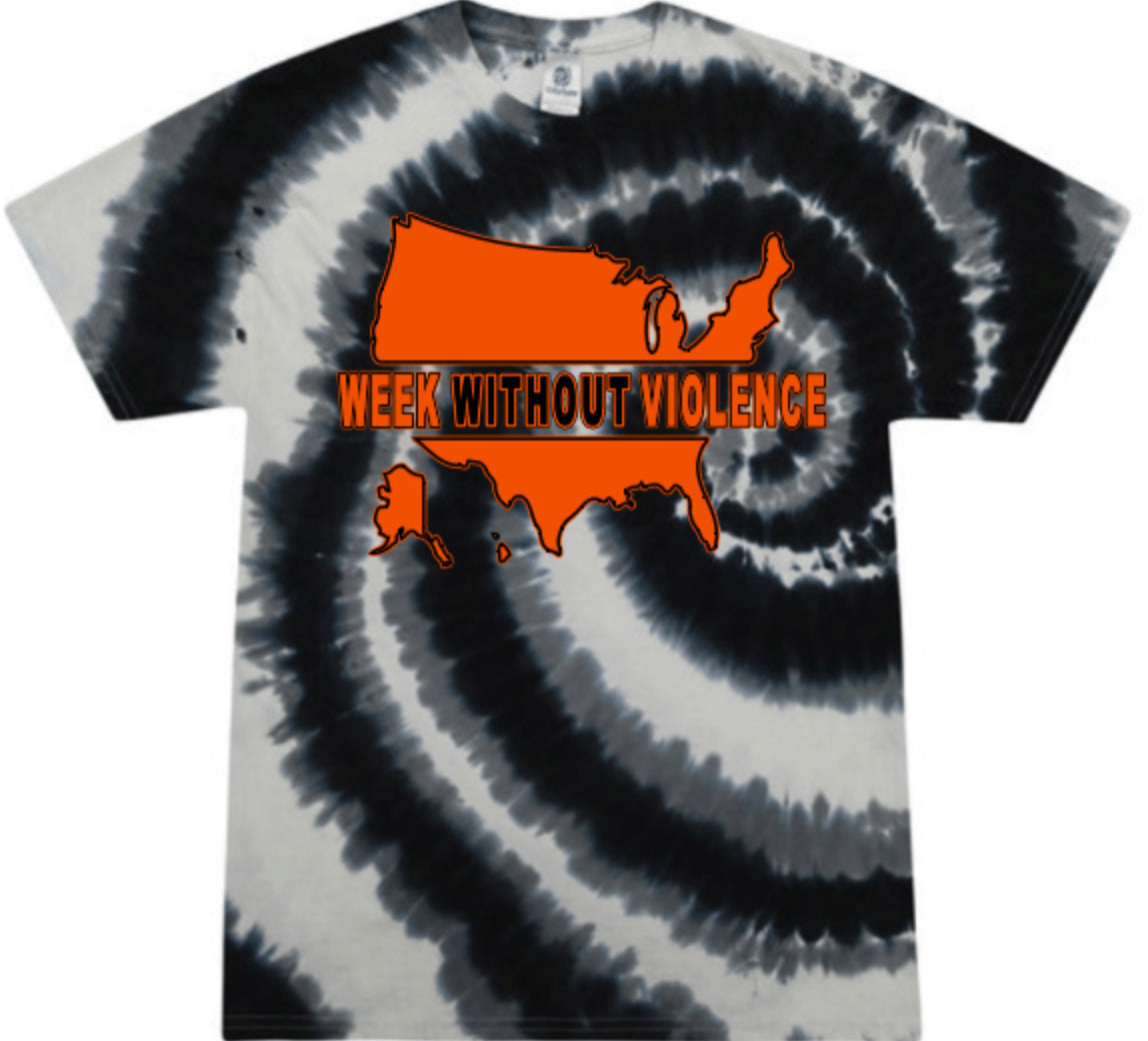 tie dye short sleeve shirts Week Without Violence