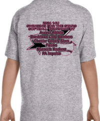 Load image into Gallery viewer, swinging for the stars grey t-shirt
