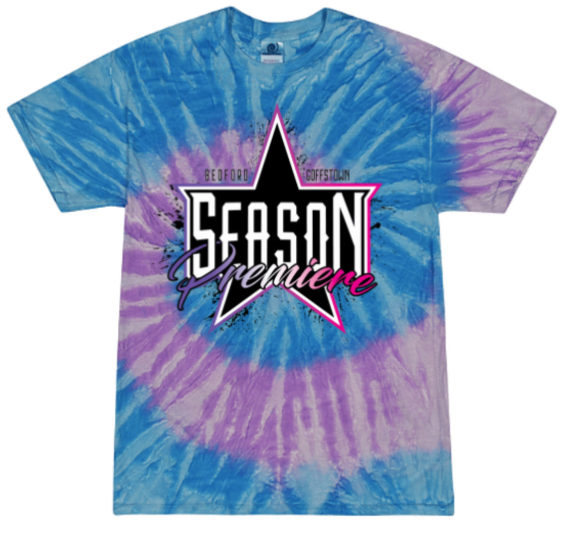 Blue/Purple tie dye Cotton Short Sleeve T-Shirt