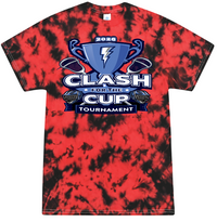 Load image into Gallery viewer, Short Sleeve red/black Tie Dye Clash for the Cup t-shirt
