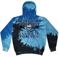 Load image into Gallery viewer, Check Yourself Or I Will Do It For You Lacrosse Tie Dye Hoodie
