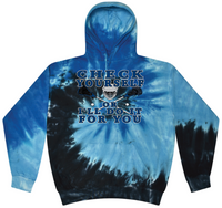 Load image into Gallery viewer, Check Yourself Or I'll Do It For you lacrosse  blue tie dye  hoodie
