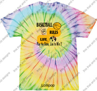 Load image into Gallery viewer, Basketball rules life play the game live to win
