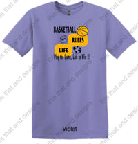 Load image into Gallery viewer, Basketball rules life play the game live to win
