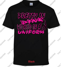 Load image into Gallery viewer, Pretty in pink wicked in a uniform
