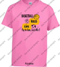 Load image into Gallery viewer, Basketball rules life play the game live to win
